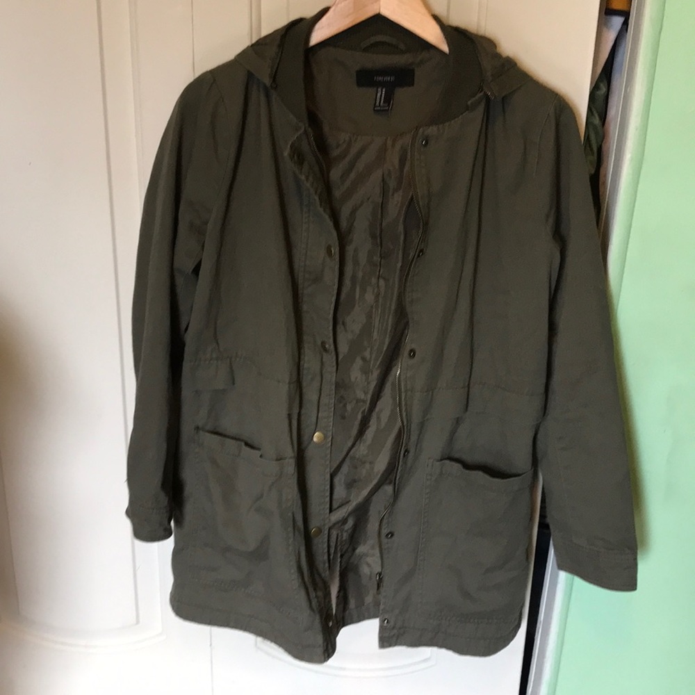 Forever 21 Green Hooded Jacket